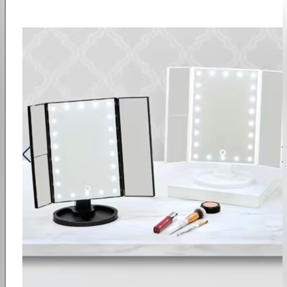 Tri-fold Makeup Mirror by Idea works, new in box, black - Picture 3 of 8